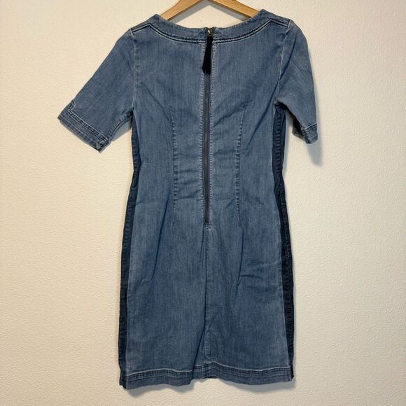 Boden Denim Cotton Side Strip Dress Size 4R - Picture 4 of 7